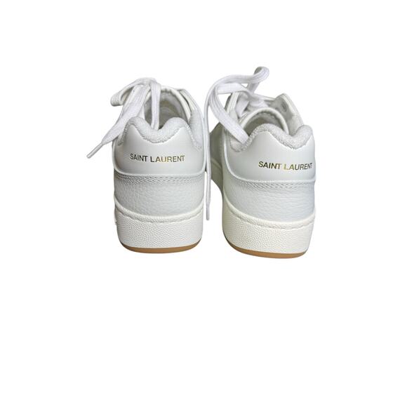 Saint Laurent NIB SL/61 Lace-Up Leather Sneakers in White Size 37.5 - Picture 11 of 16